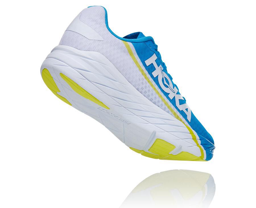 Hoka Australia One One Rocket X - Mens Running Shoes White/Blue - GOMEH-2075